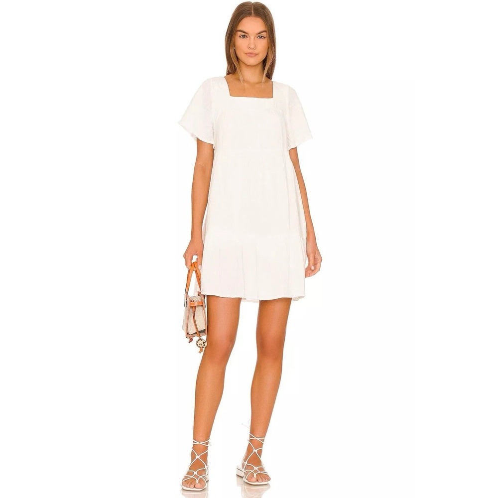 RAILS Valentina White Dress Womens Large Gauzy Flowy Babydoll Minimalist